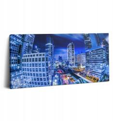 Wallfluent Vászonkép Canvas Művészi Szalon Éjszakai Kilátás Bangkok városára 100x50 cm (010030010010000074764)