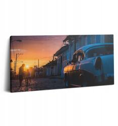 Wallfluent Vászonkép A Szobába Gyönyörű Nyomtatás Naplemente És Régi Autó (010030010010000075260)
