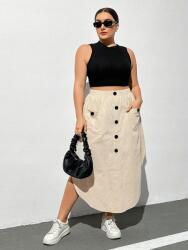 Shein MIDI Szoknya Pamut Bézs__xl