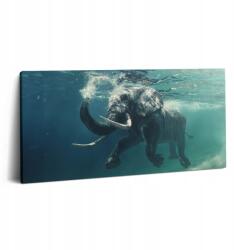 Wallfluent Canvas Fotó Vászon A Kabinetbe Grafika Afrikai Elefánt A Vízben 100x50 (010030010010000034530)