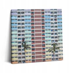 Wallfluent Fotó-Vászon Falikép Színes Hong Kong Épület 60x60 cm (010030010270000075406)