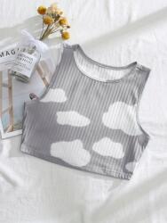 Shein HC64306 Shein Bordázott Crop Top L