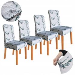 Meble Odnowa Székhuzat, zöld levelek mintával, 4 db-os szett, rugalmas (5904178300861)