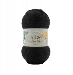 alize Fonal Happy Kids 100g/310m gyapjú bambusz akril 60 Fekete (HAPPY KIDS 60)