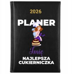 FunnyCase Könyvnaptár 2026 Legjobb Cukrásznő Fekete Ajándék Tervező (Kalendarz Czarny NAJLEPSZA CUKIERNICZKA)