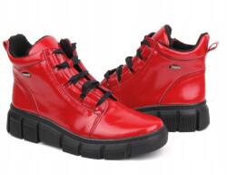 Helios Női Bakancs Helios 523 Bélelt Cipzáras, Piros (523.14)