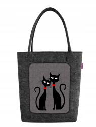 Bertoni Swing filc kézitáska Bertoni fekete, fekete nyomott mintával Fekete macskák (TSCZKOTY)