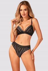 Obsessive Natilya 2 részes melltartó+brazil szett Obsessive Xs/s fekete (5901688239353)