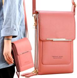 EdiBazzar Női Borítéktáska Postás Táska Elegáns Bőrtáska Telefonnak és Pénztárcának (Skórzana torebka damska na ramię telefon)
