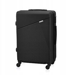 Betlewski Gurulós utazó bőrönd kódzár kihúzható fogantyú poggyász (BWA-053 M CZARNY)