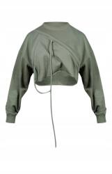 Prettylittlething Klasszikus Rövid Khaki Pulóver Díszítéssel Kerek Nyakkivágással Prettylittlething Xs