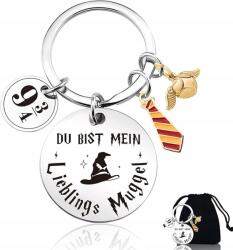  Személyre Szabott Kulcstartó, ezüst, varázslatos téma (Niceshop66)