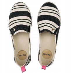  Női espadrilles Flip Flop fekete-fehér csíkos kényelmes divatos méret 38 (30733 000 0000)