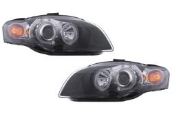 KITT Lightning Faruri compatibile cu Audi A4 B7 (11.2004-03.2008) Angel Eyes Negru Performance AutoTuning