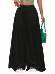 Shein Nadrág Fekete Elegáns Széles Magas Szárú 38 M__M