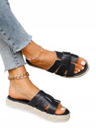 Shein Platform Flip-flop Papucs Fekete Boho Casual 38__38 (sx2403070559220206)
