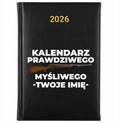 FunnyCase Könyvnaptár 2026 Vadásznaptár *név* Fekete Ajándék Minták (Kalendarz Czarny KALENDARZ MYŚLIWEGO *IMIĘ*)