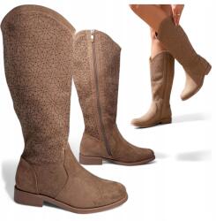 S. Barski 37 Barski Női magasszárú cowboy csizmák Őszi alacsony sarkú csizmák Divatos (Barski HY52-533 Coffee)