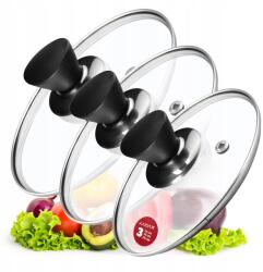 Kadax Üvegfedő 16/18/20 cm Hőálló Serpenyő Fedő Szett (K8383)