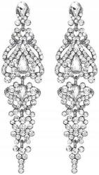  Hosszú, lógó fülbevaló cirkónia kristályokkal (B49)