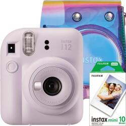 Fujifilm Instax Mini 12 Lilac Purple + Iridescent Case + 1x10 film