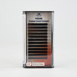 Royal Beauty Extensii de gene Premium ROYAL Mink, Curbură CC, Lungime 7 -14 mm, Grosime 0.12 mm, 12 rânduri - 11 mm