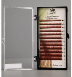 Royal Beauty Extensii sprâncene Premium ROYAL, culoare Maro roșcat, Grosime 0.15 mm, Lungime Mix, 12 rânduri