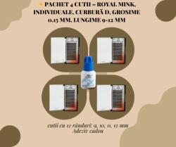 Royal Beauty Pachet Profesional - 4 Cutii Extensii GENE Mink (9, 10, 11, 12 mm) + Adeziv Cadou