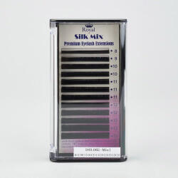 Royal Beauty Extensii de gene Premium ROYAL Silk, Curbură D, Grosime 0.085 mm, Lungime Mix, 12 rânduri