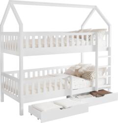 TEMPO KONDELA Montessori emeletes ágy, fehér, VENITA TYP 2