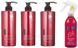 Kumano Yushi - Tsubaki Oil Body Soap + Shampoo + Conditioner + Essence Water
