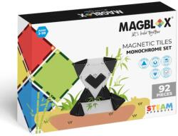 Magblox Set de constructie cu piese magnetice, Magblox, Monocrom, 92 piese Jucarii de constructii magnetice