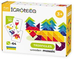 Igroteco Joc educativ, Mozaic triunghiuri din lemn, Igroteco, 64 piese