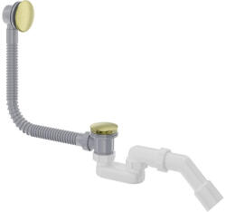  Prizma kádszifon túlfolyóval, szálcsiszolt arany klik-klakk leeresztővel (NHC_R57B)