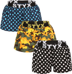 Styx 3PACK női bő szárú boxeralsók Styx art sportos gumipánt többszínű (3T15901) XL