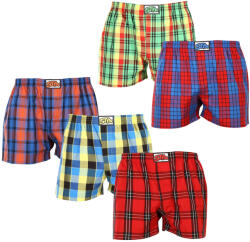 Styx 5PACK férfi bő szárú boxeralsó Styx klasszikus gumipánt többszínű (5A100118) XL