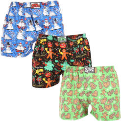 Styx 3PACK férfi bő szárú boxeralsók Styx art klasszikus gumipánt többszínű (3A17134) XL