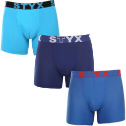 Styx 3PACK férfi boxeralsó Styx hosszú sportos gumipánt többszínű (3U96789) L