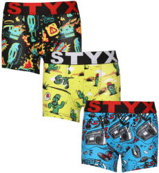 Styx 3PACK gyermek boxeralsó Styx art sportos gumipánt többszínben (3GJ13188) 9-11 éves