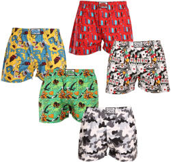 Styx 5PACK férfi bő szárú boxeralsók Styx art klasszikus gumipánt többszínű (5A1473790) S