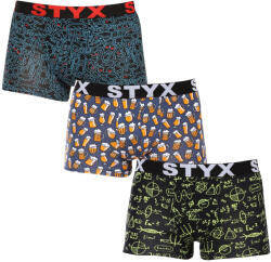 Styx 3PACK férfi boxeralsó Styx art sportos gumipánt többszínben (3G12672/2) M