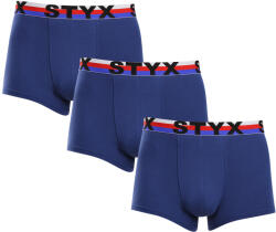 Styx 3PACK férfi boxeralsó Styx sportos gumipánt sötétkék trikolor (3G1968) L