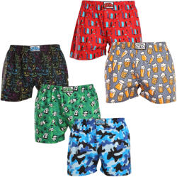 Styx 5PACK férfi bő szárú boxeralsók Styx art klasszikus gumipánt többszínű (5A1379023) L - nedeto