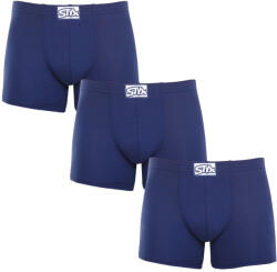 Styx 3PACK férfi boxeralsó Styx hosszú klasszikus gumipánt sötétkék (3F0968) XL