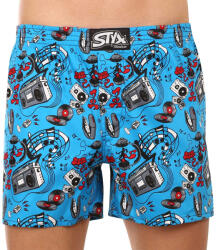 Styx férfi bő szárú boxeralsók Styx prémium art klasszikus gumipánt zene (AP1558) L