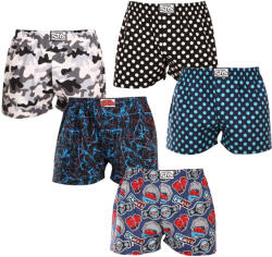 Styx 5PACK férfi bő szárú boxeralsók Styx art klasszikus gumipánt többszínű (5A1476013) S