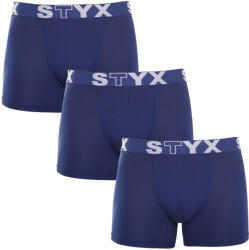 Styx 3PACK férfi boxeralsó Styx hosszú sportos gumipánt sötétkék (3U968) L