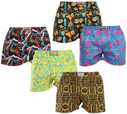 Styx 5PACK férfi bő szárú boxeralsó Styx art klasszikus gumipánt többszínű (5A1167288) S