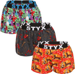 Styx 3PACK női bő szárú boxeralsó Styx art sportos gumipánt többszínű (3T15245) XXL