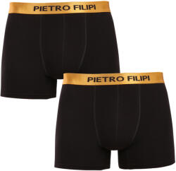 Pietro Filipi 2PACK Férfi boxeralsó Pietro Filipi fekete Fém arany (2PBMS1) L